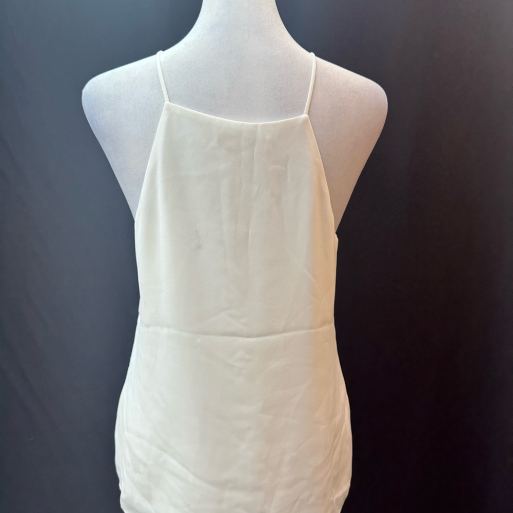 Wayf White Lace-Trim Crisscross Front Camisole Top S - Picture 4 of 4